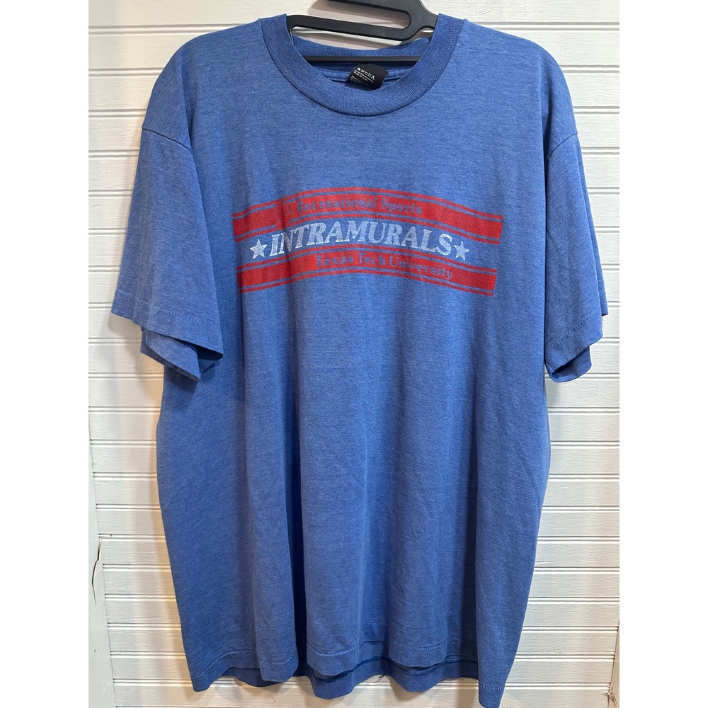 Vintage Texas Tech Shirt Size XL Intramural's Sports Screen Stars Single Stitch